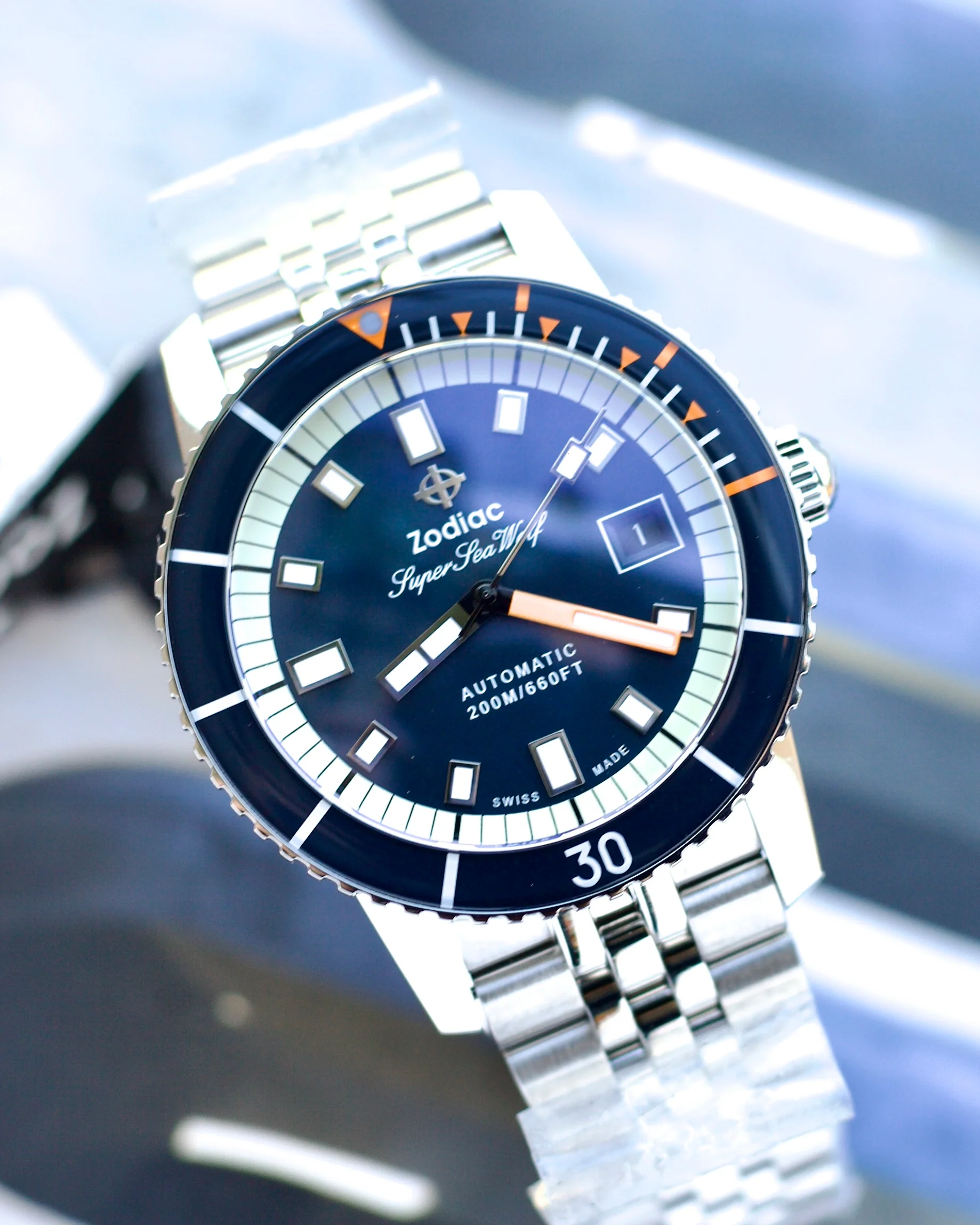 2024 Zodiac Super Sea Wolf Blue & Steel Bracelet ZO9266 40mm