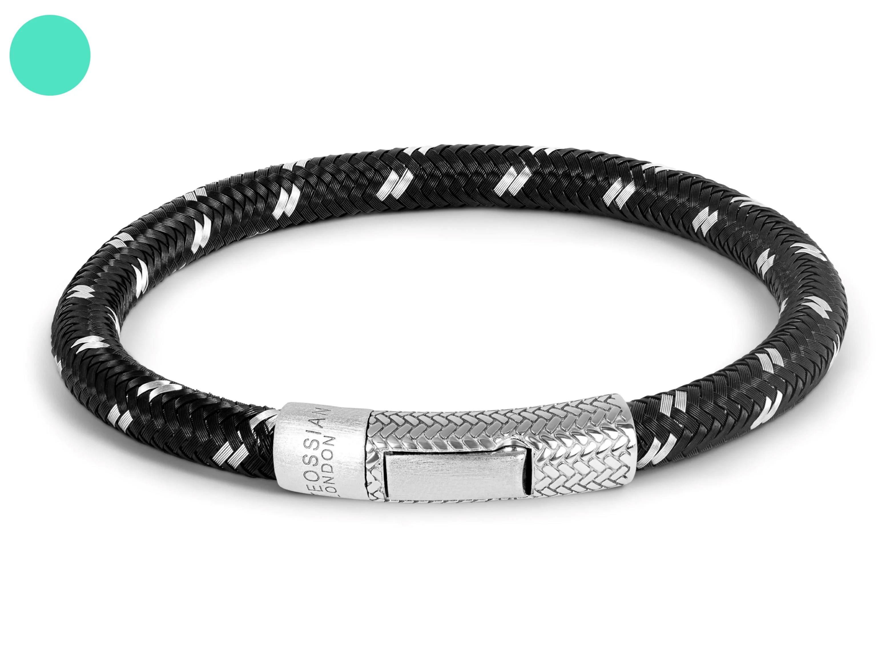 TATEOSSIAN Charles Click Chalif Enamelled Copper Bracelet in Black Ruthenium Plated Silver BR4019
