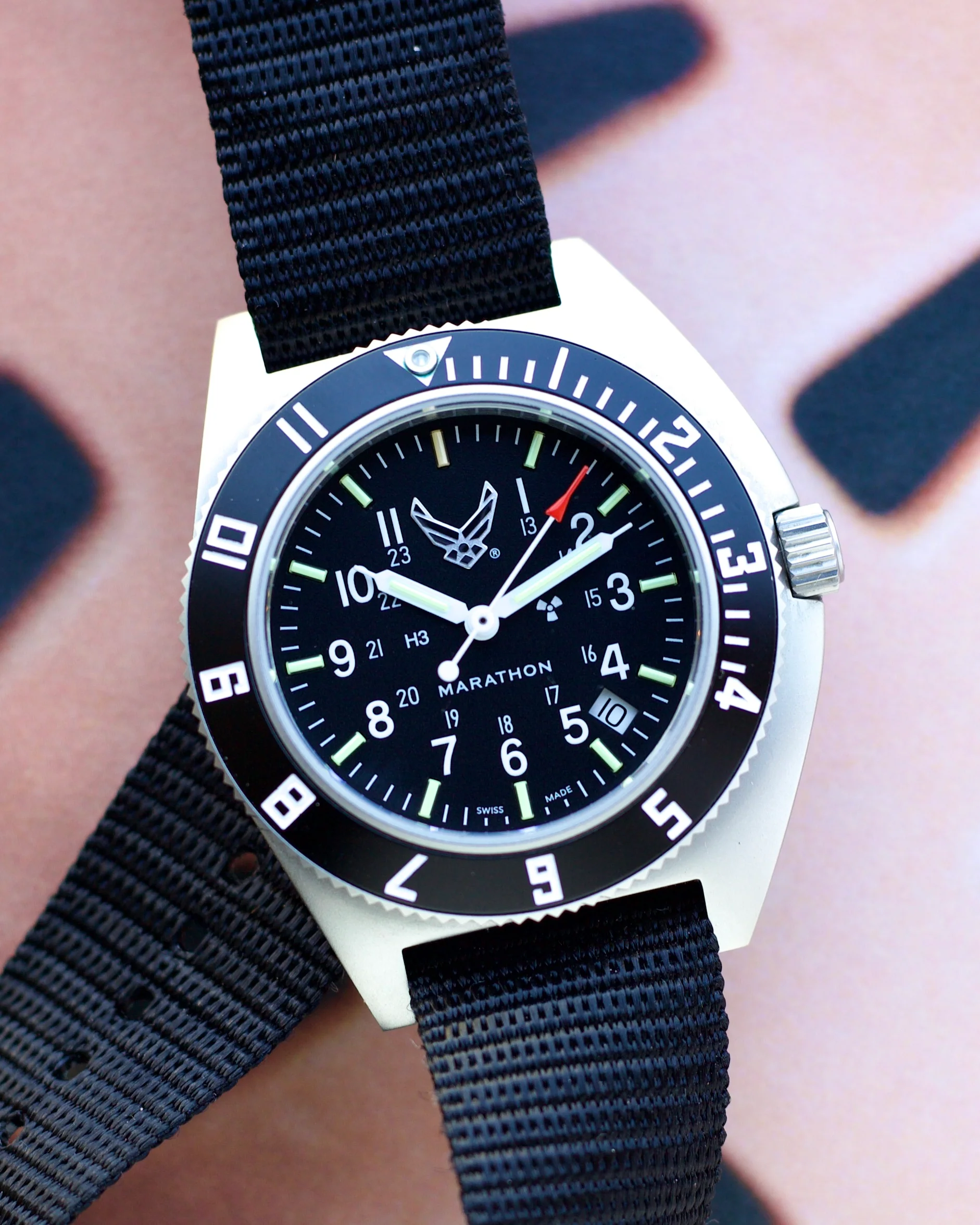 2024 Marathon Steel Pilot Navigator Watch with Date - USAFD WW194013SS-1001