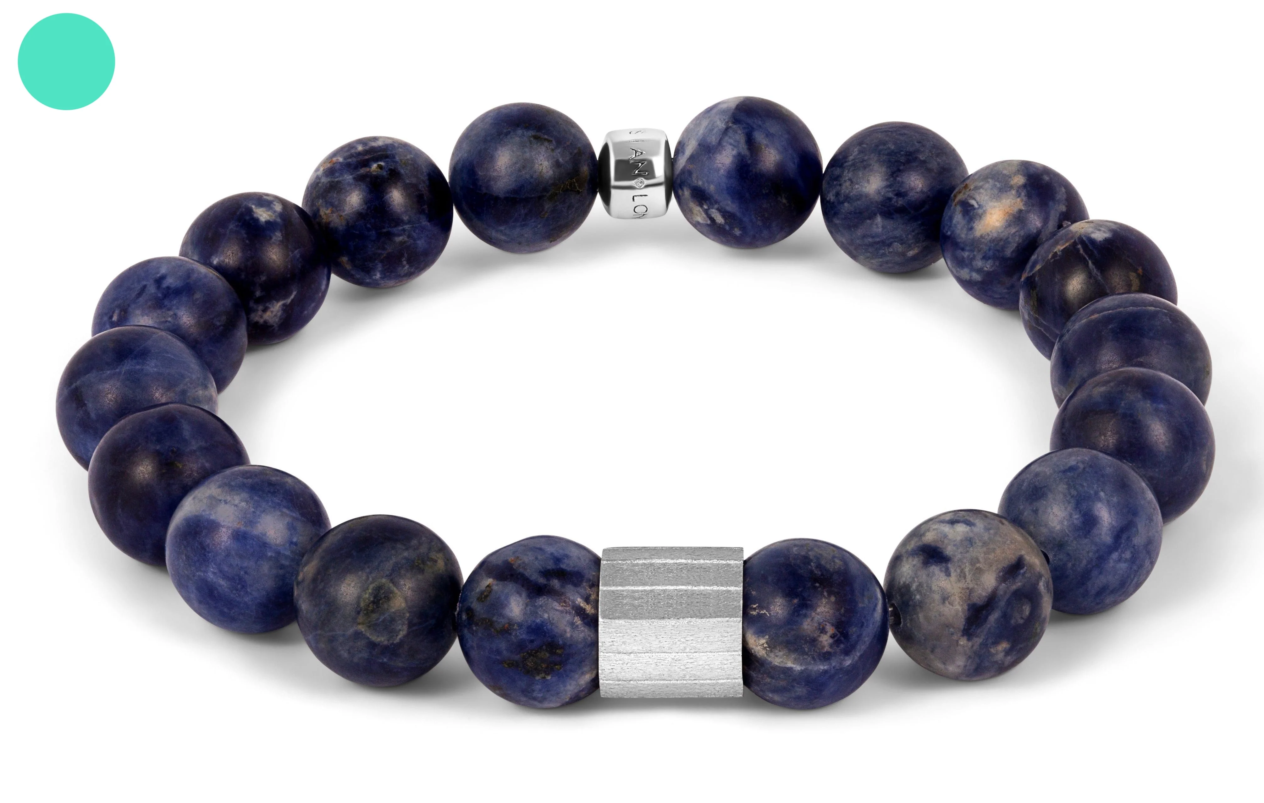 TATEOSSIAN Maxi Pop Beaded Bracelet in Rhodium Silver with Blue Sodalite BR3844 M