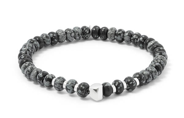 Tateossian Nepal Nuovo bracelet with snowflake obsidian BR2662 L