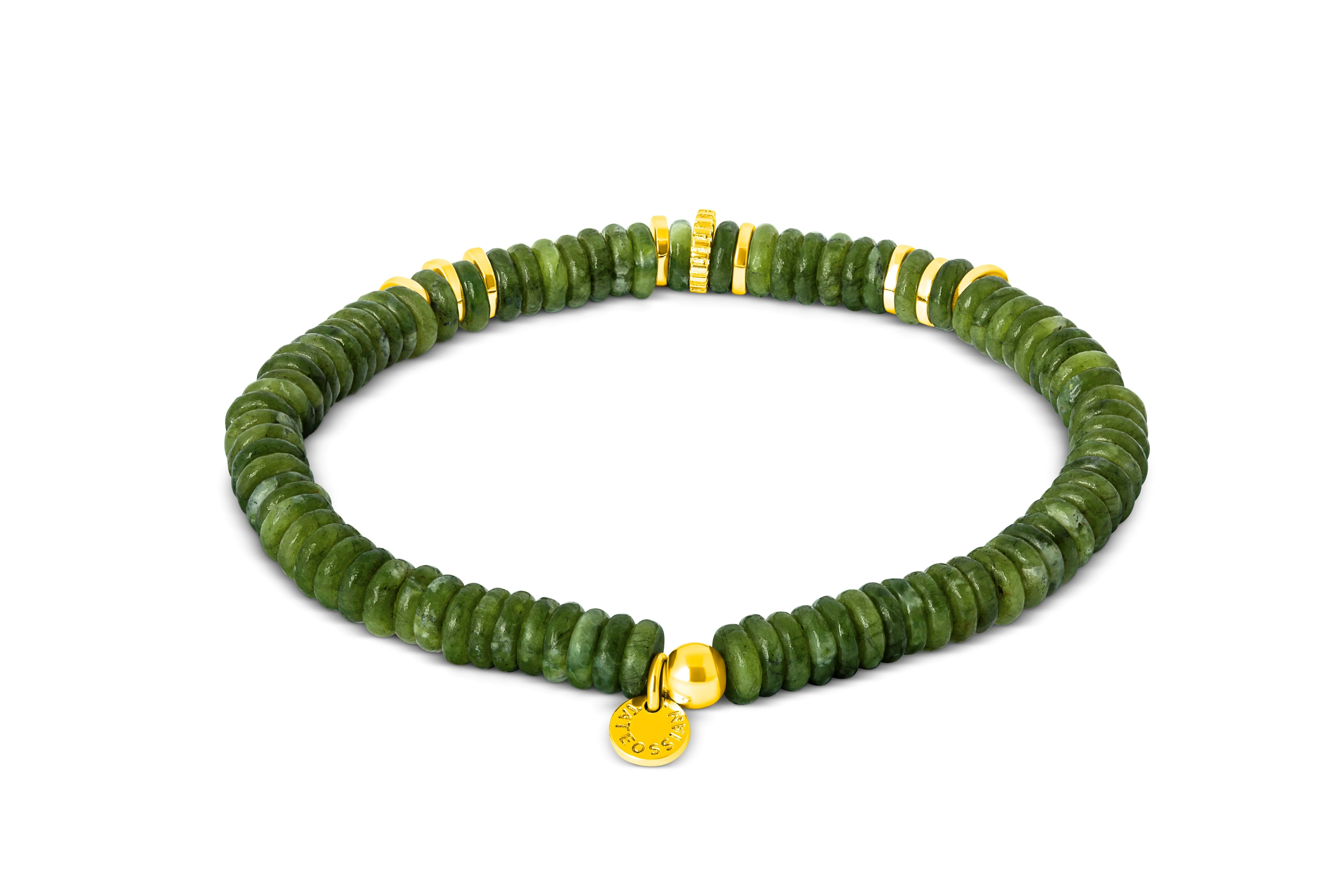 TATEOSSIAN Positano Bracelet In Green Jade With Yellow Gold Plated Silver BR3492 M - Image 2