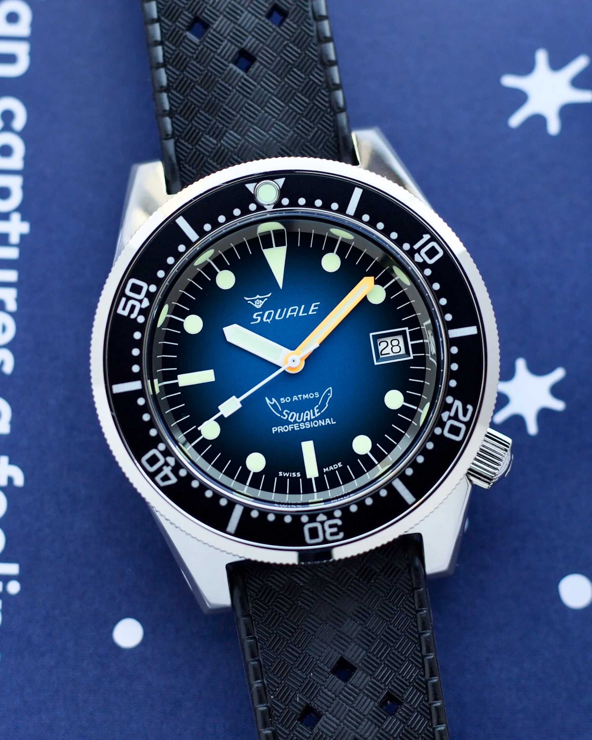 2025 SQUALE 1521 Blue Ray Rubber 50 Atmos 1521PROFD.HT 42mm