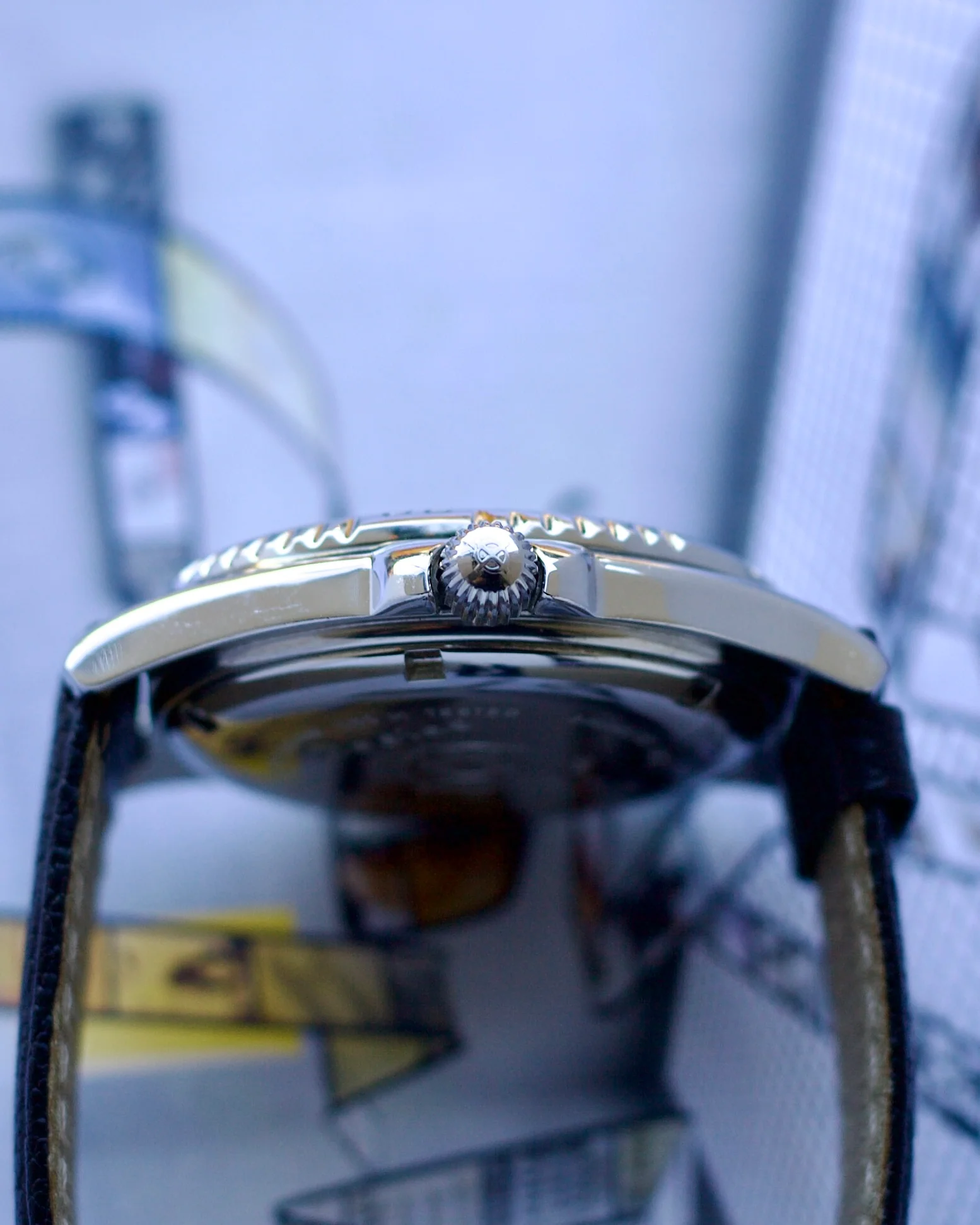 1990's ZODIAC VINTAGE SEA WOLF BLUE POINT BLUE DOT 506.55.45 38mm - Image 3